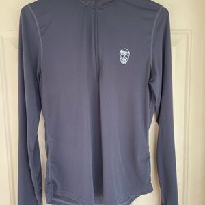 Gymreapers Performance 1/4 Zip Shirt Mens S Gray Pullover Stretch Activewear